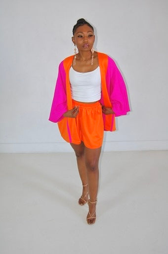 Pink/Orange Short Set